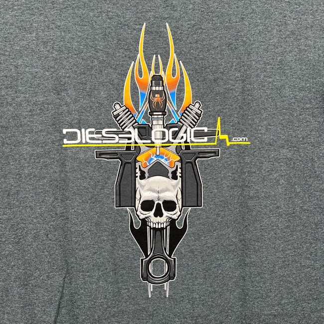 Dieselogic Piston Skull Cross Section Tee Shirt | S-3XL